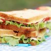 BLT sandwich with crispy bacon, lettuce, and tomato