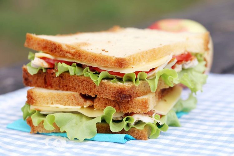 BLT sandwich with crispy bacon, lettuce, and tomato