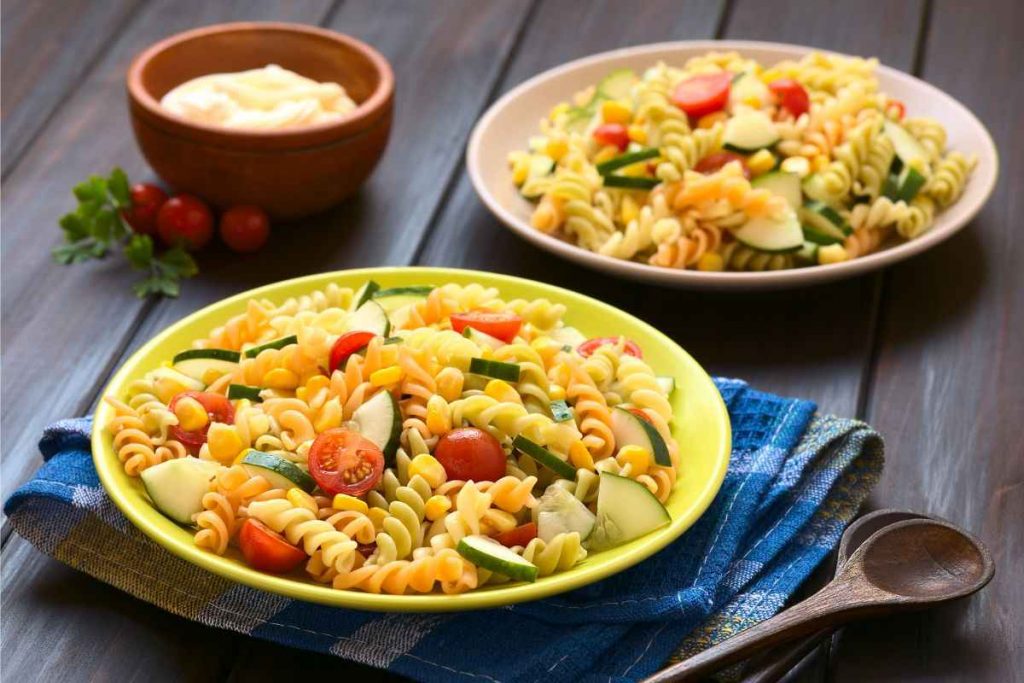 Beautiful image of pasta salad on a table