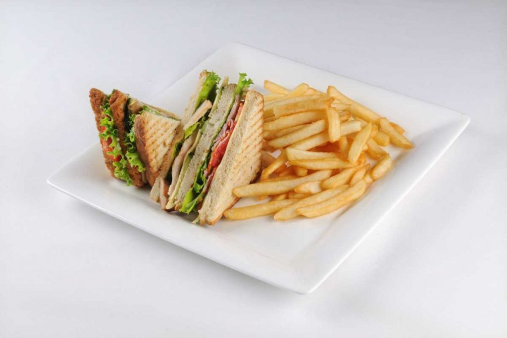 Club Sandwich With French Fries